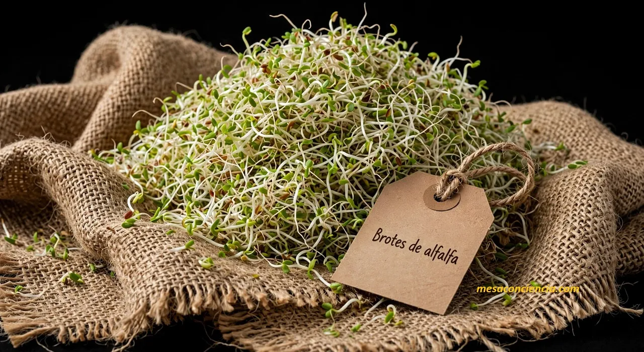 Fotografía de brotes de alfalfa