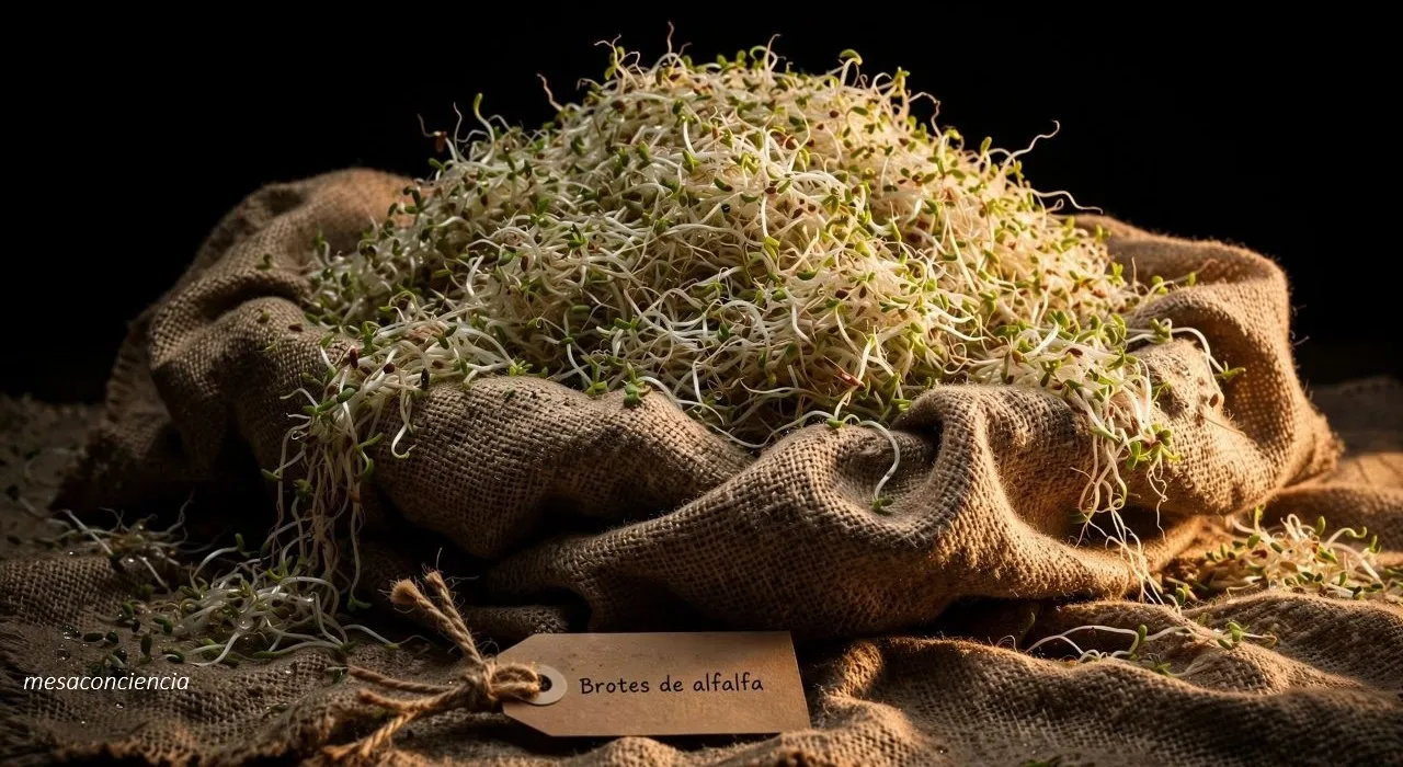 Fotografía de brotes de alfalfa