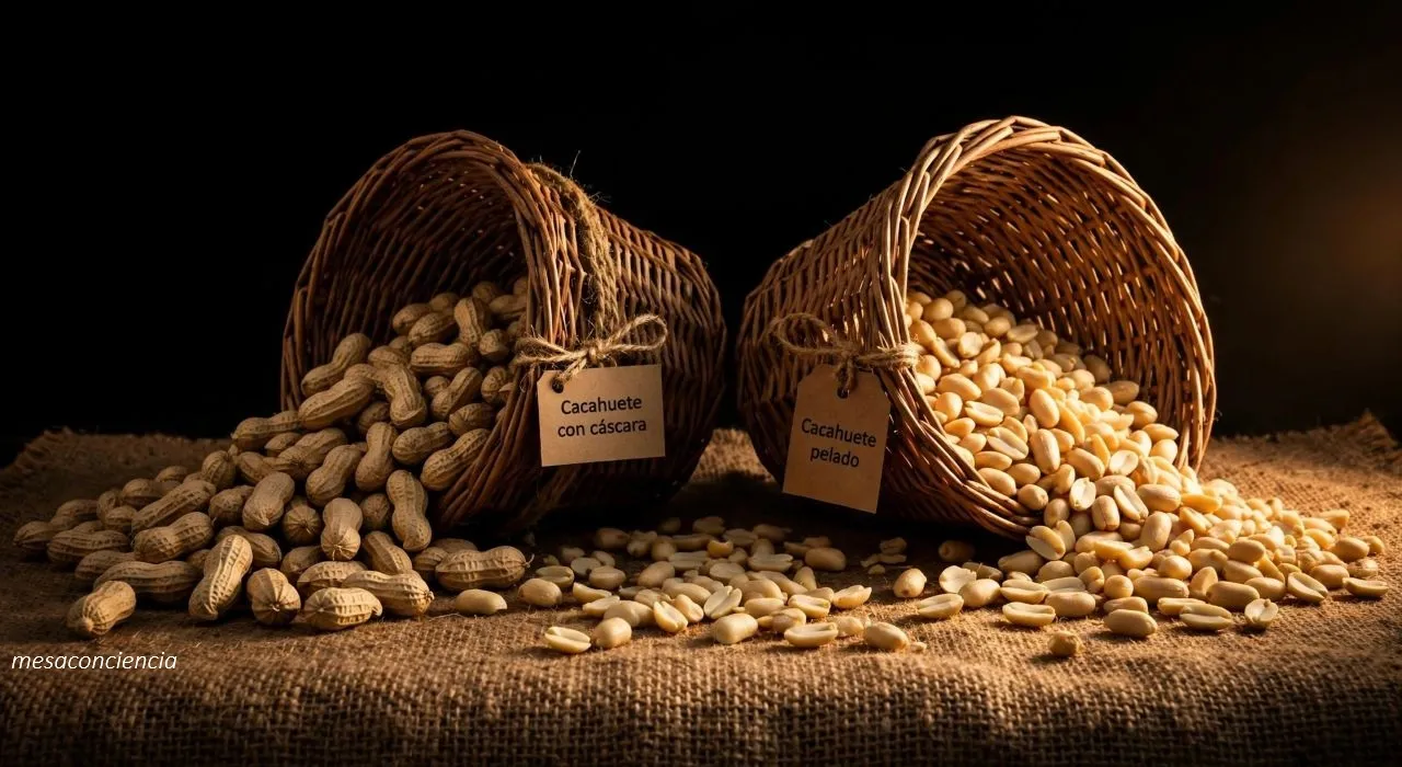 Fotografía de cacahuetes con vaina