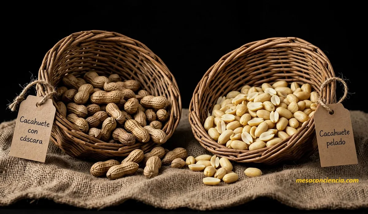 Fotografía de cacahuetes con vaina