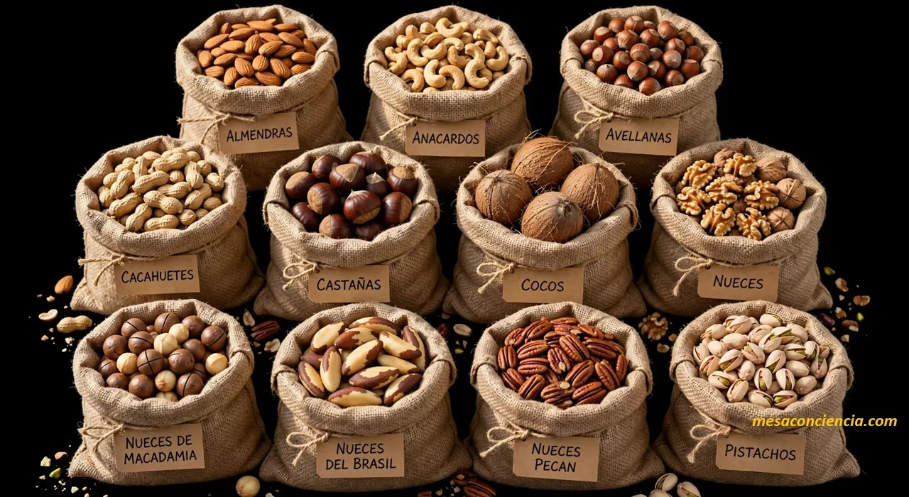 Fotografía de distintos frutos secos