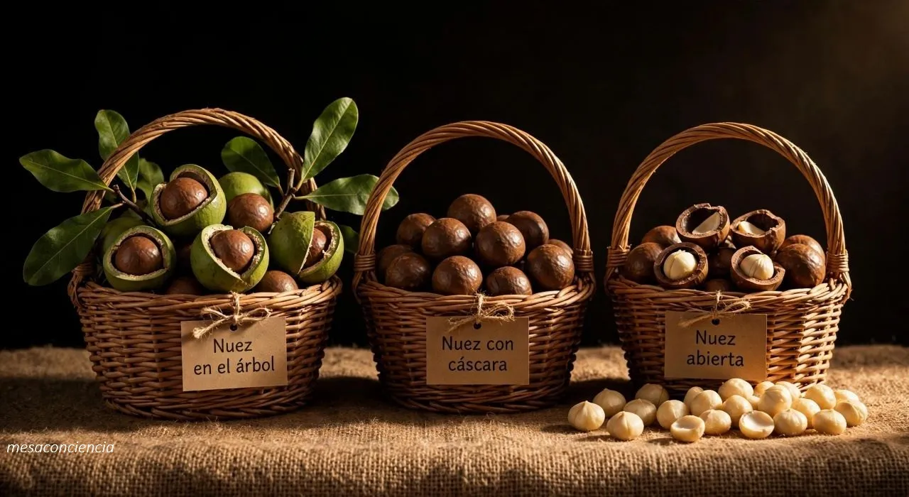 Fotografía de nueces de macadamia