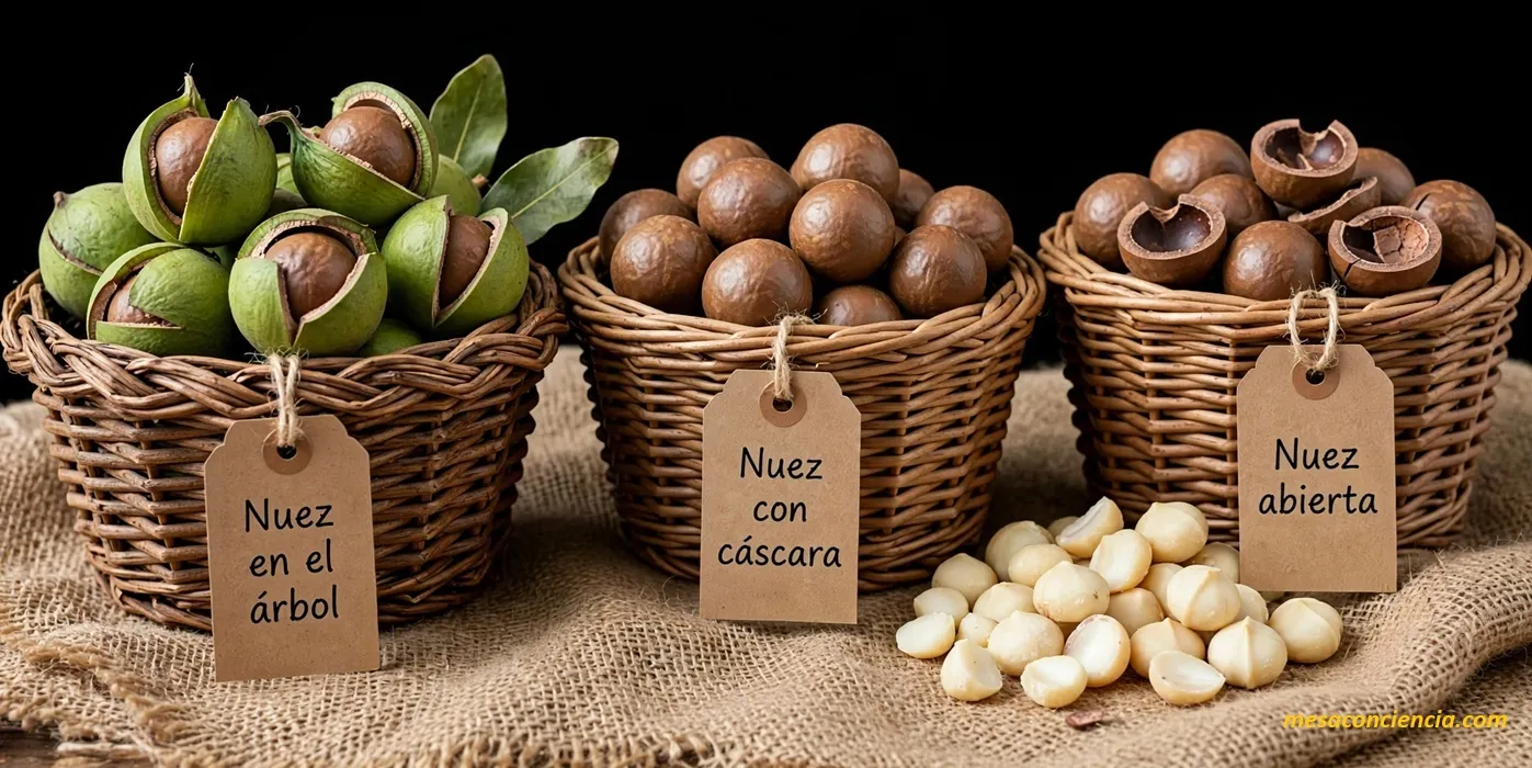 Fotografía de nueces de macadamia