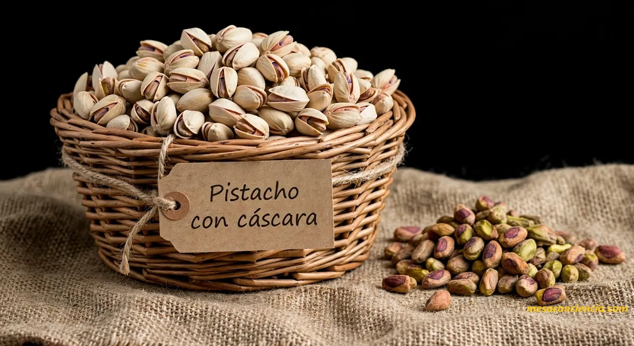 Fotografía de pistachos con cáscara abierta